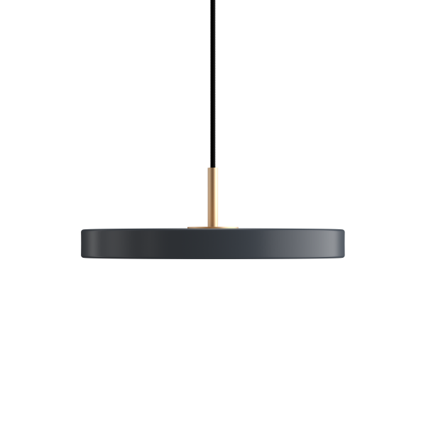 Asteria Pendant light, anthracite grey, brass