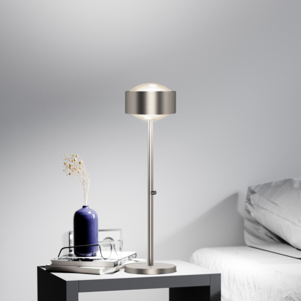 Puk Maxx Eye LED Table lamp, nickel matt, lens